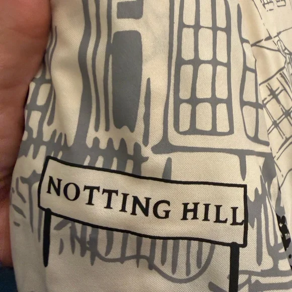 RADLEY LONDON Cream and Black Cityscape Print Folding Umbrella Scottie dog - Picture 6 of 8